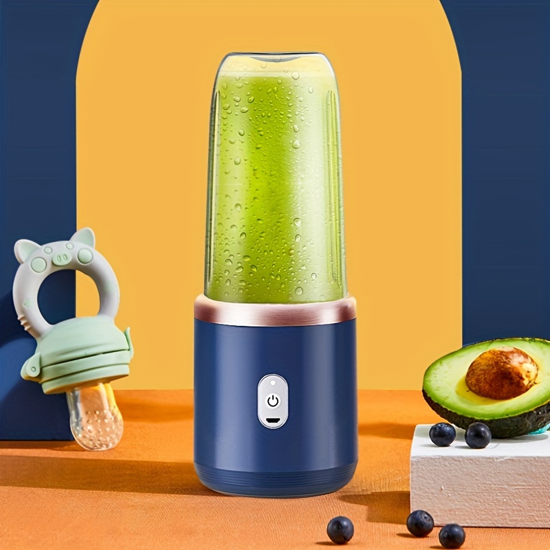 Portable Blender, Personal Mini Bottle Travel Electric Smoothie Blender  Maker Fruit Juicer Cup, with 13.5 oz Bottles, 6 Blades and USB Rechargeable  Batteries for juice shakes and smoothies 