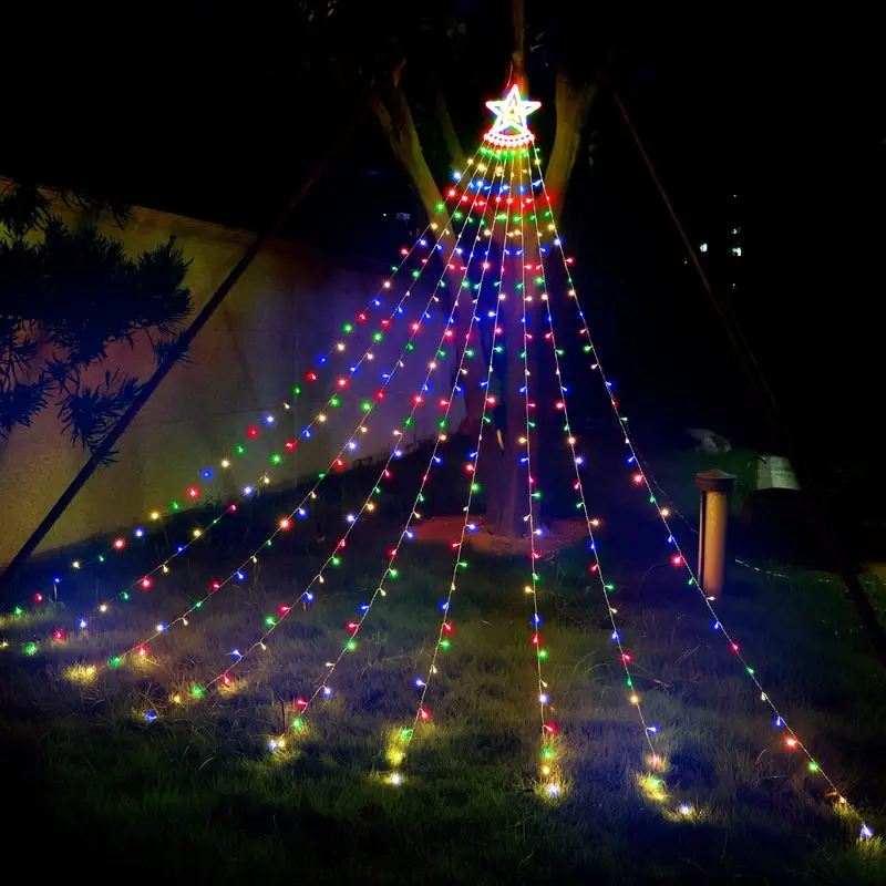 Christmas Outdoor Star String Lights Waterfall String Light - Temu