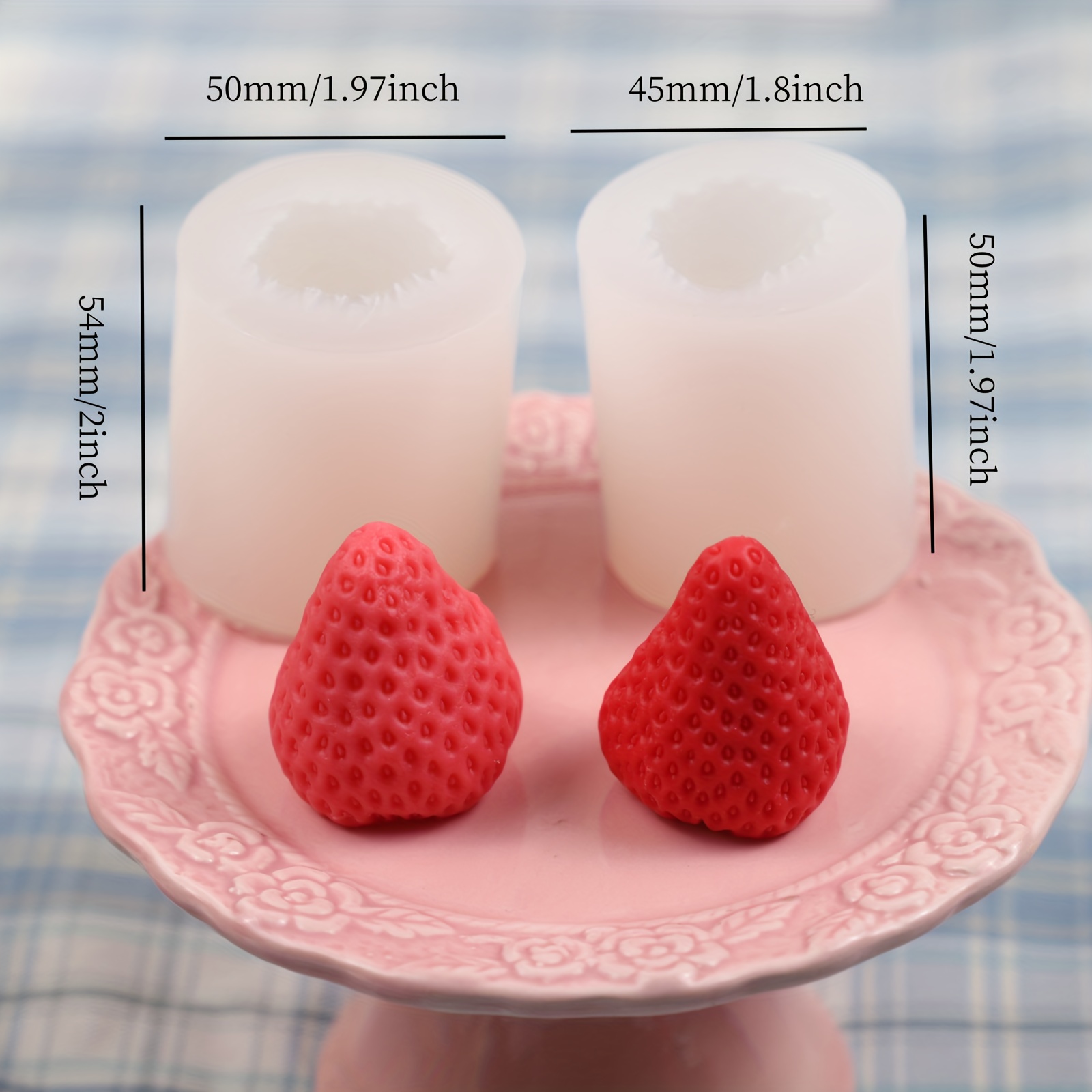 Strawberry Silicone Material Mold-3d Strawberry Aromatherapy Plaster Mould-handmade  Candle Soap Mold 
