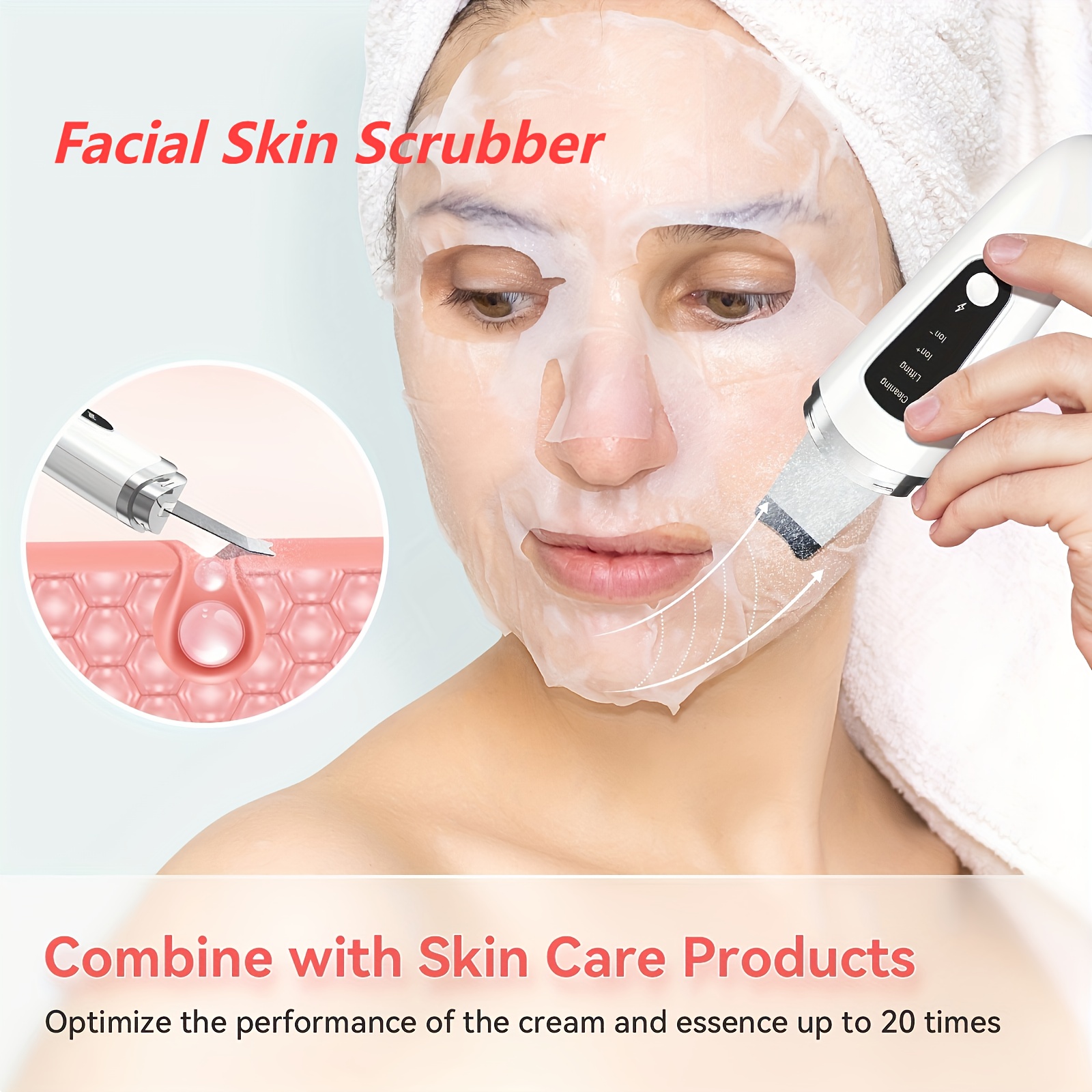 Skin Scrubber Facial Scrubber Blackhead Remover Pore Cleaner Skin Spatula  Skin Scraper (White)