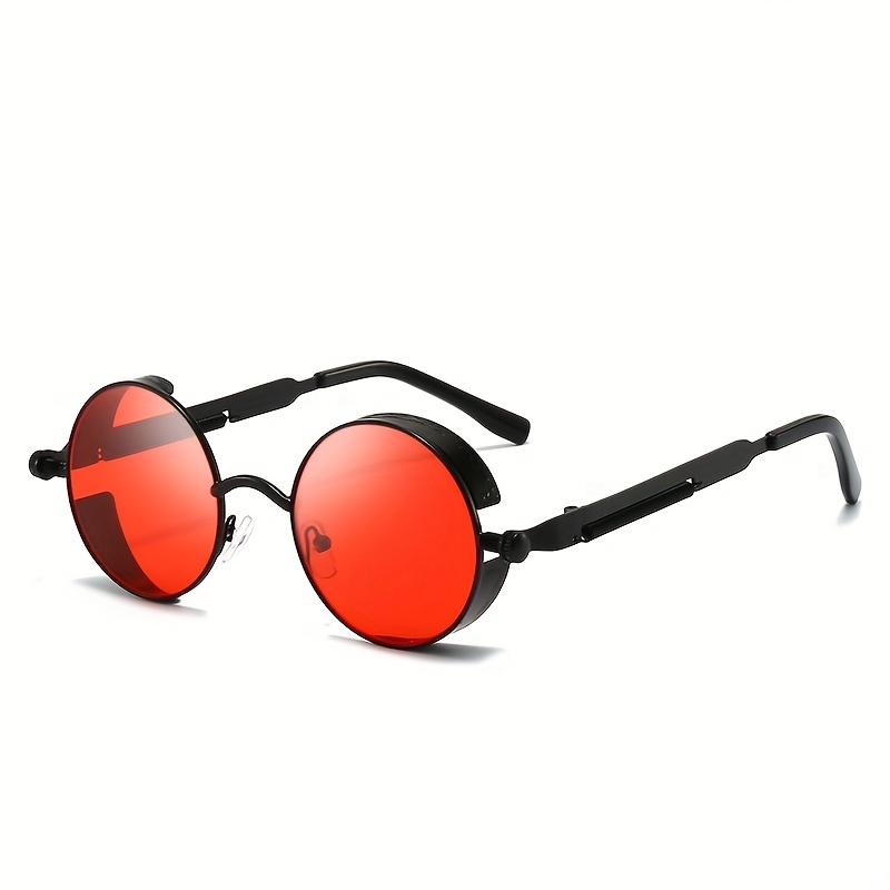 Round red tinted sunglasses sale