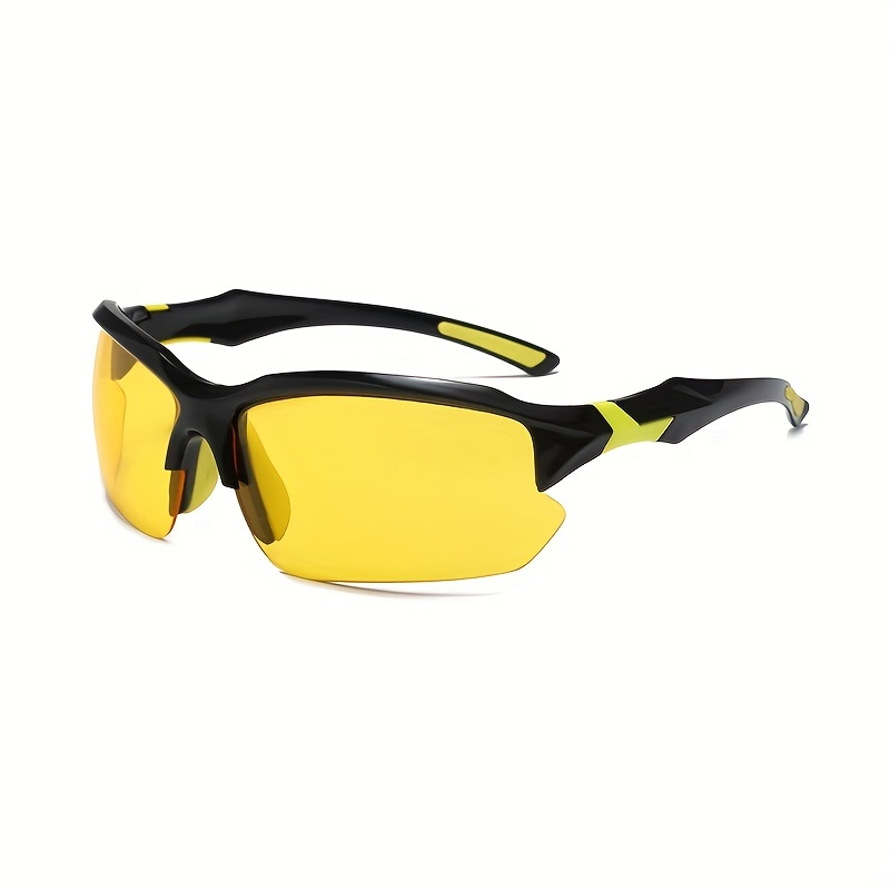 1pc Mens Trendy Casual Yellow Lens Sports Professional Night Vision Glasses  For Cycling Golf Fishing Running Uv 400 - Jewelry & Accessories - Temu