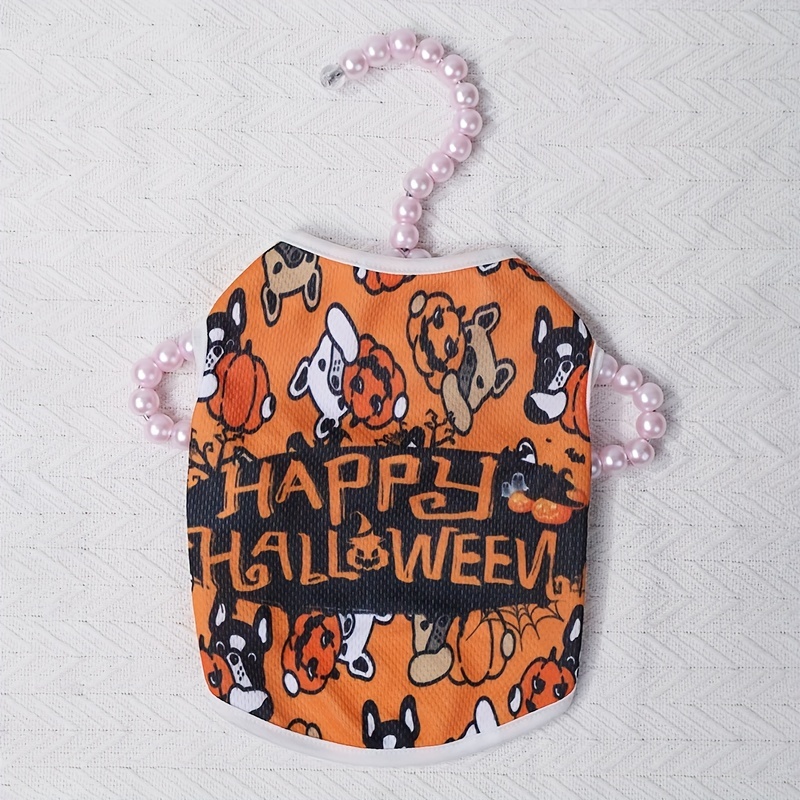 T-Shirt D'halloween À Motifs De Citrouille, Gilet Pour Chiens, Pansement  D'halloween Pour Animaux De Compagnie, 1 Pièce