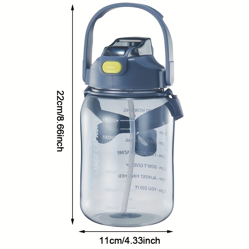 2l Portable Large Capacity Water Bottles Fitness Water Jug With Time Marker