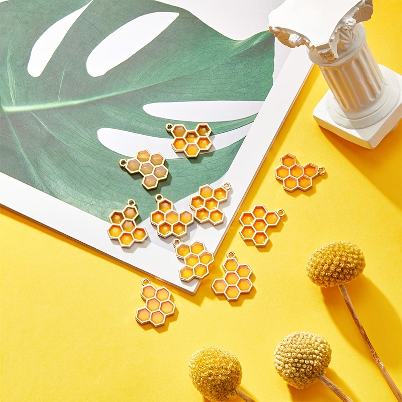 Bee Honeycomb Shape Loose Beads For Jewelry Making Charm - Temu