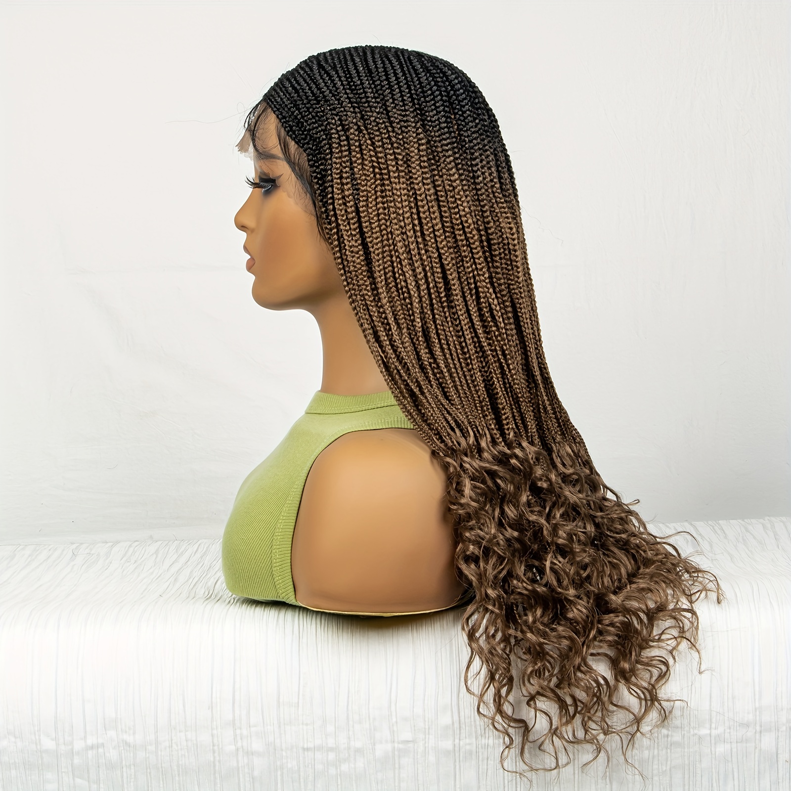 Sparkle Long Twist Braided Wigs Curly Ends T Part Lace Temu