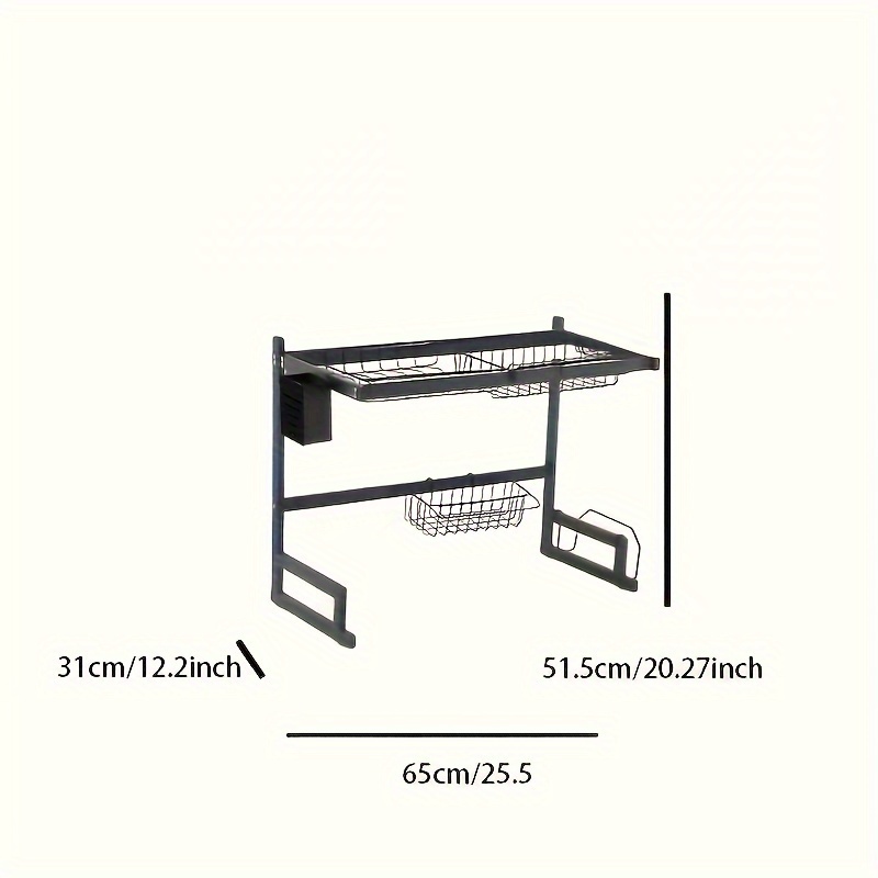 Sink Removable Double Layer Metal Dish Drain Rack, Countertop Dishware And  Cutlery Storage Rack, Kitchen Storage For Drying, Storing And Displaying  Tableware, Kitchen Accessories - Temu