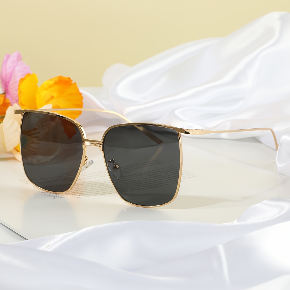 Oversize Metal Polarized Sunglasses Elegant Driving - Temu
