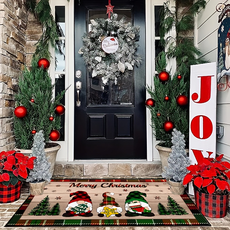 ThisWear Winter Doormat Hello Winter Decor Holiday Party Supplies Classic  Red Truck with Tree Doormat Multi