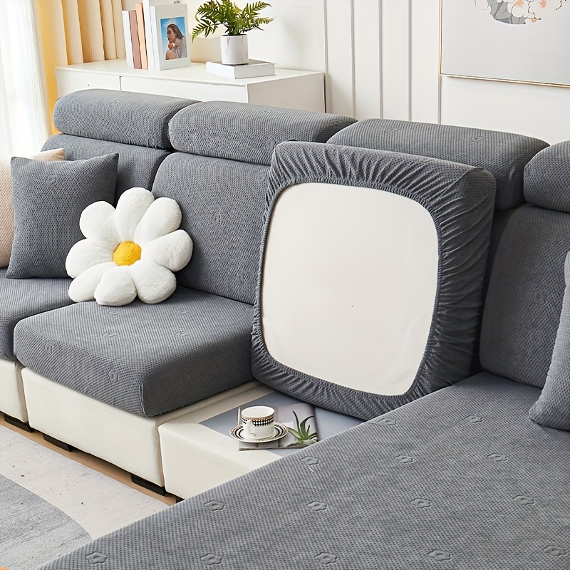 1 pezzo monocolore jacquard copertura completa Cuscino per divano Custodia  , antiscivolo traspirante Copridivano , elastico Fodera per divano adatto  per tutte le stagioni
