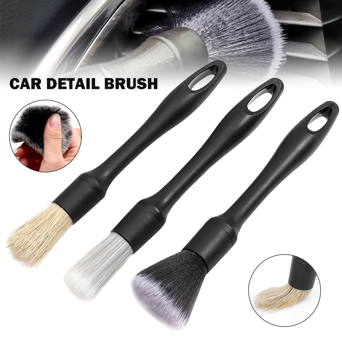Car Wheel Brush Kit Car Detail Kit Includes Soft Wheel Brush - Temu
