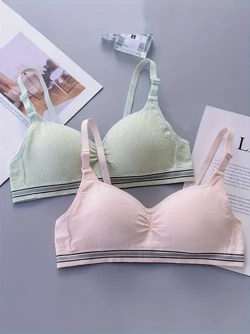 Girls Simple Style Bras Wireless Lifting Push Up Bras For 14 - Temu Canada