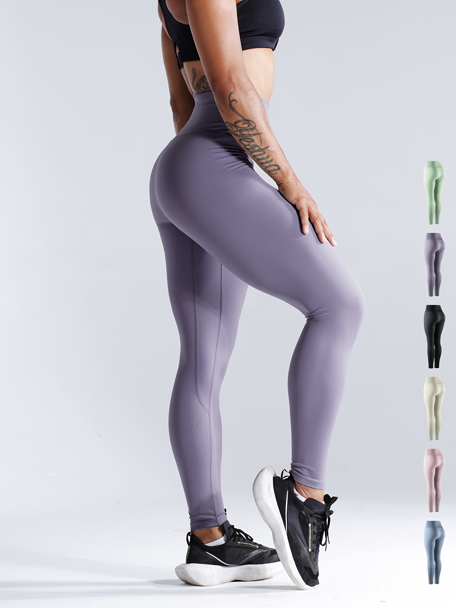 High Waist Fashion Yoga Pants Slim Fit Stretchy Fitness Yoga - Temu Canada
