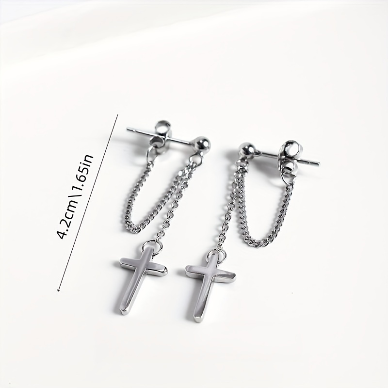 Cross chain clearance earring mens