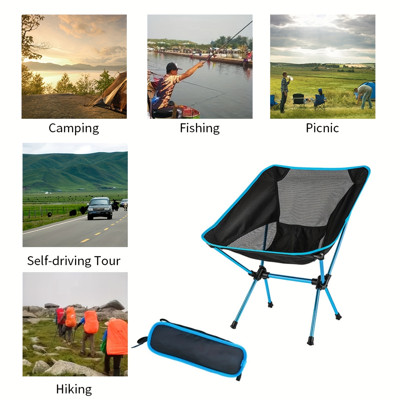 Lightweight Portable Folding Camping Chair Perfect For Outdoor Adventures -  Sports & Outdoors - Temu