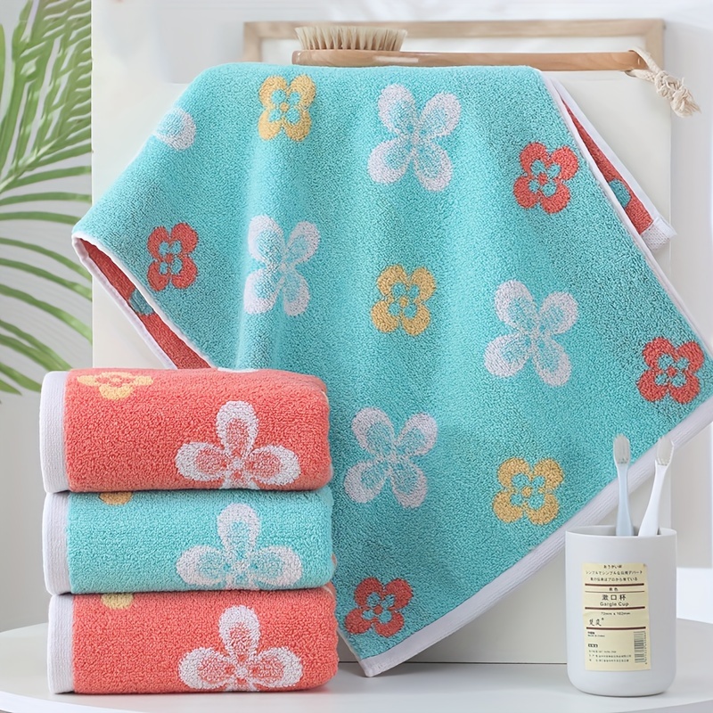 3pcs Household Soft Hand Towel, Face Towel, Wash Towel, Plum Blossom