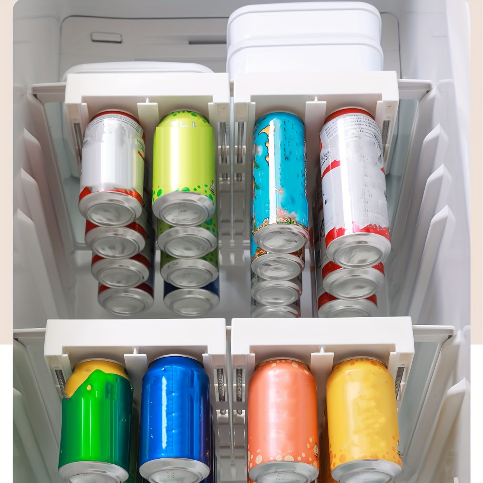 1 Organizador Latas Refrescos Doble Capa Refrigerador - Temu