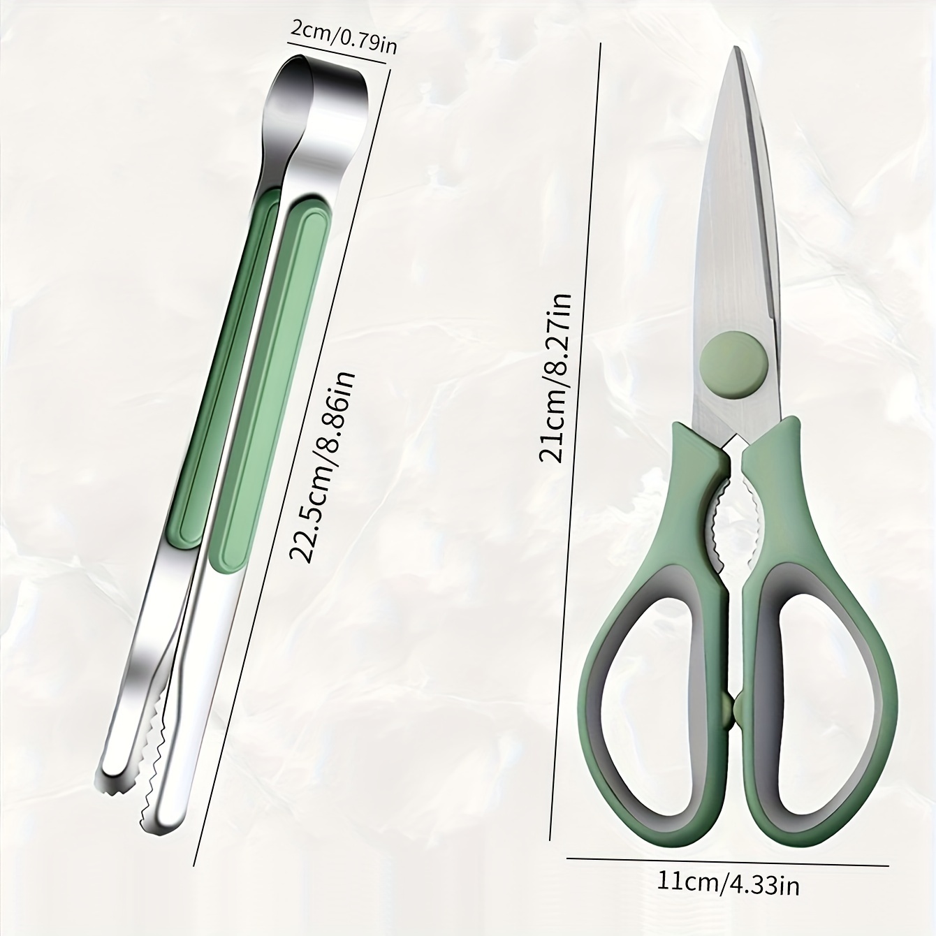 Kitchen Shears With Food Tongs Korean Barbecue Scissors And - Temu