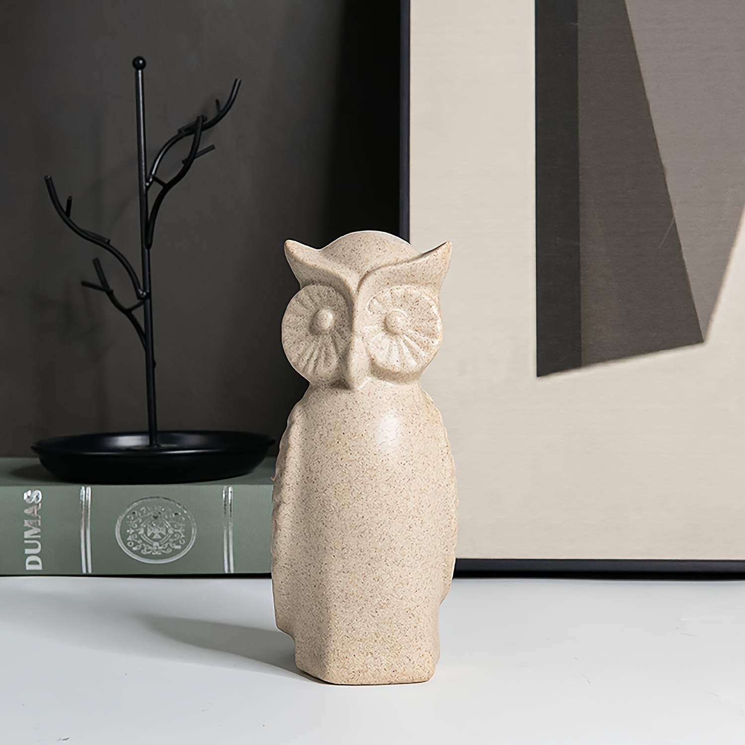 置物 彫像 フクロウ の像 ガーデニング 庭 Owl ornament statue-