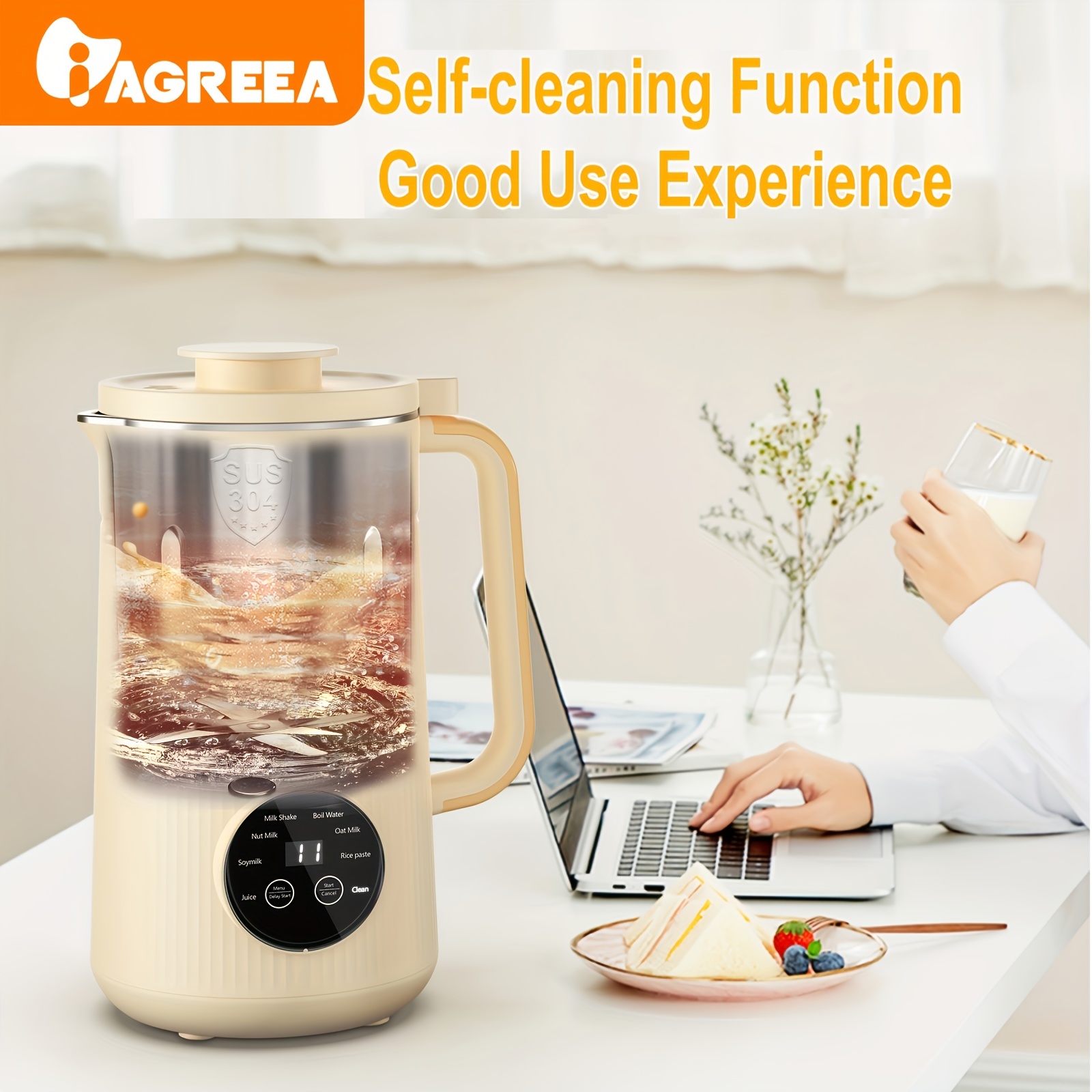 Iagreea Nut Milk Maker Machine Automatic Nut Milk Maker soup