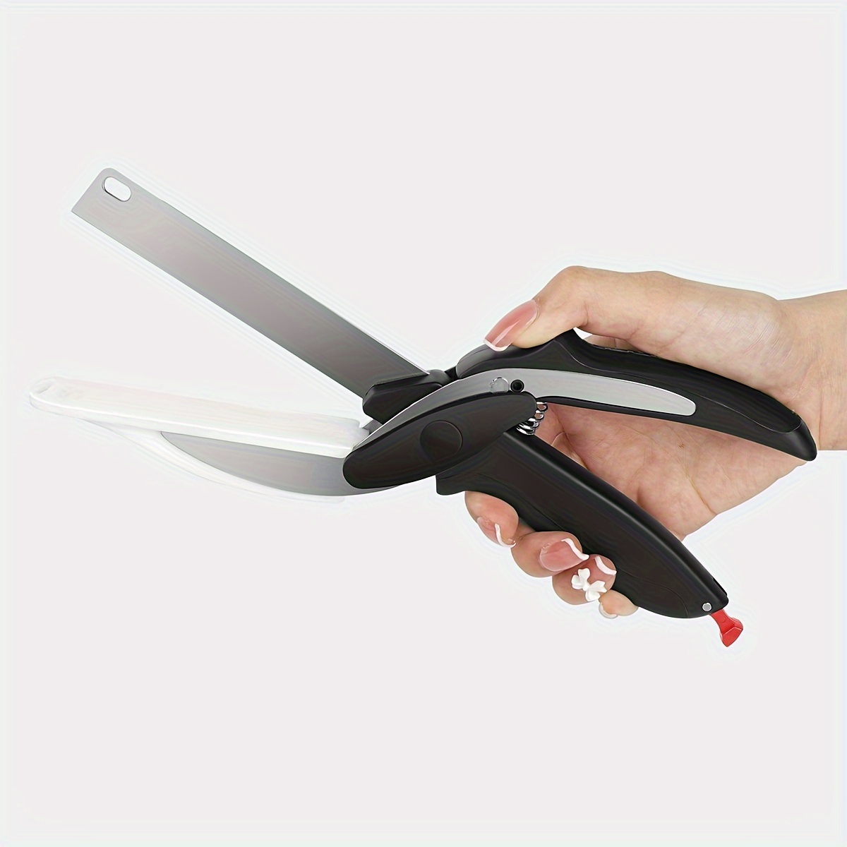 Veggie Slicer Scissors Food Chopper - Plus Knife Sharpener - 2 in 1 Scissor Cutting Board Slicer Vegetable Cutter - Kitchen Gadget Salad Scissors