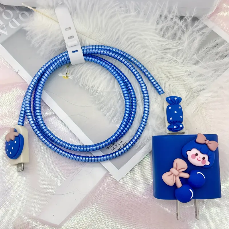 Cartoon Cute Love Charger Protector Charging Cable Protector - Temu