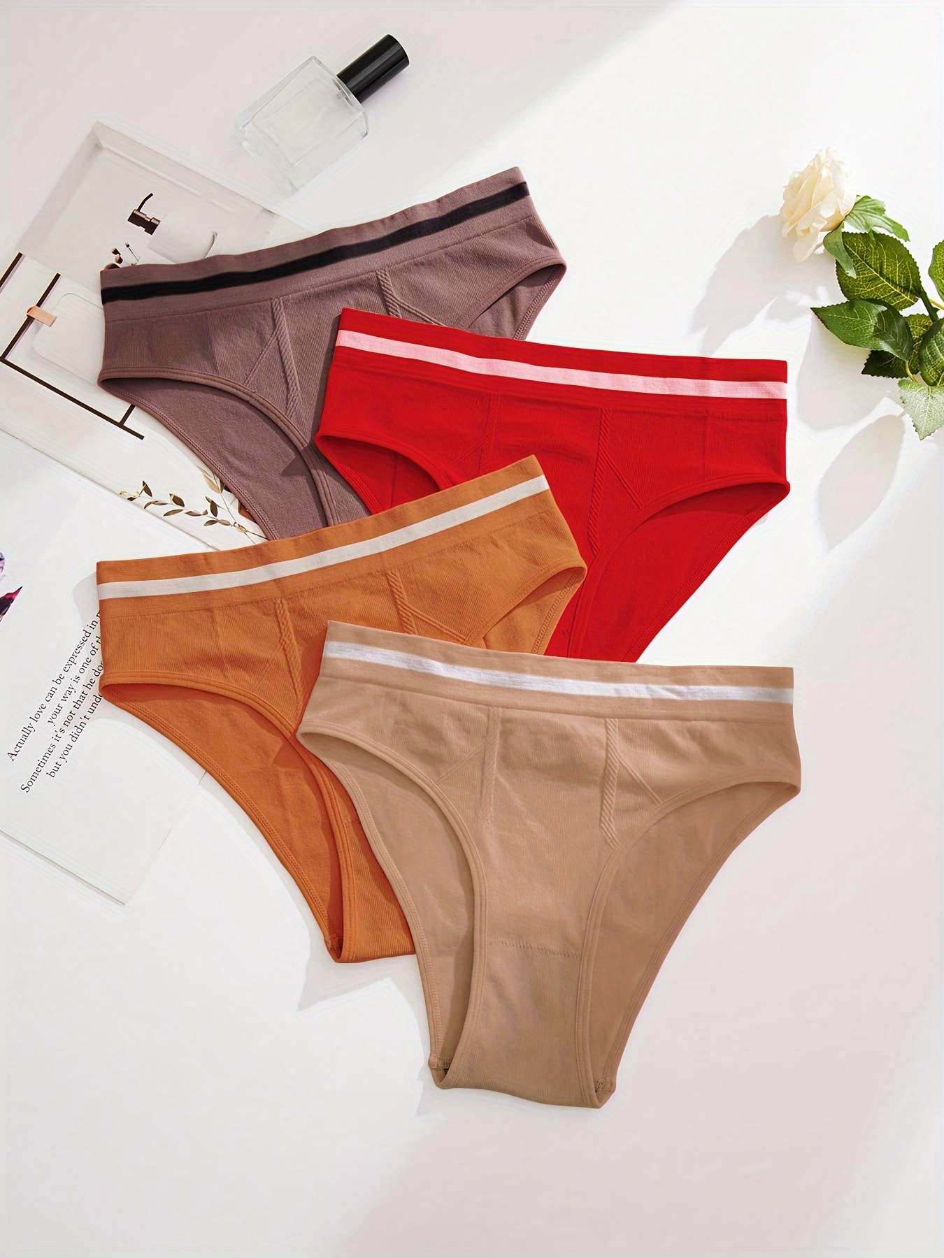 1 Pcs Underwear For Women Cheeky High Cut Colorful Stripes - Temu Canada
