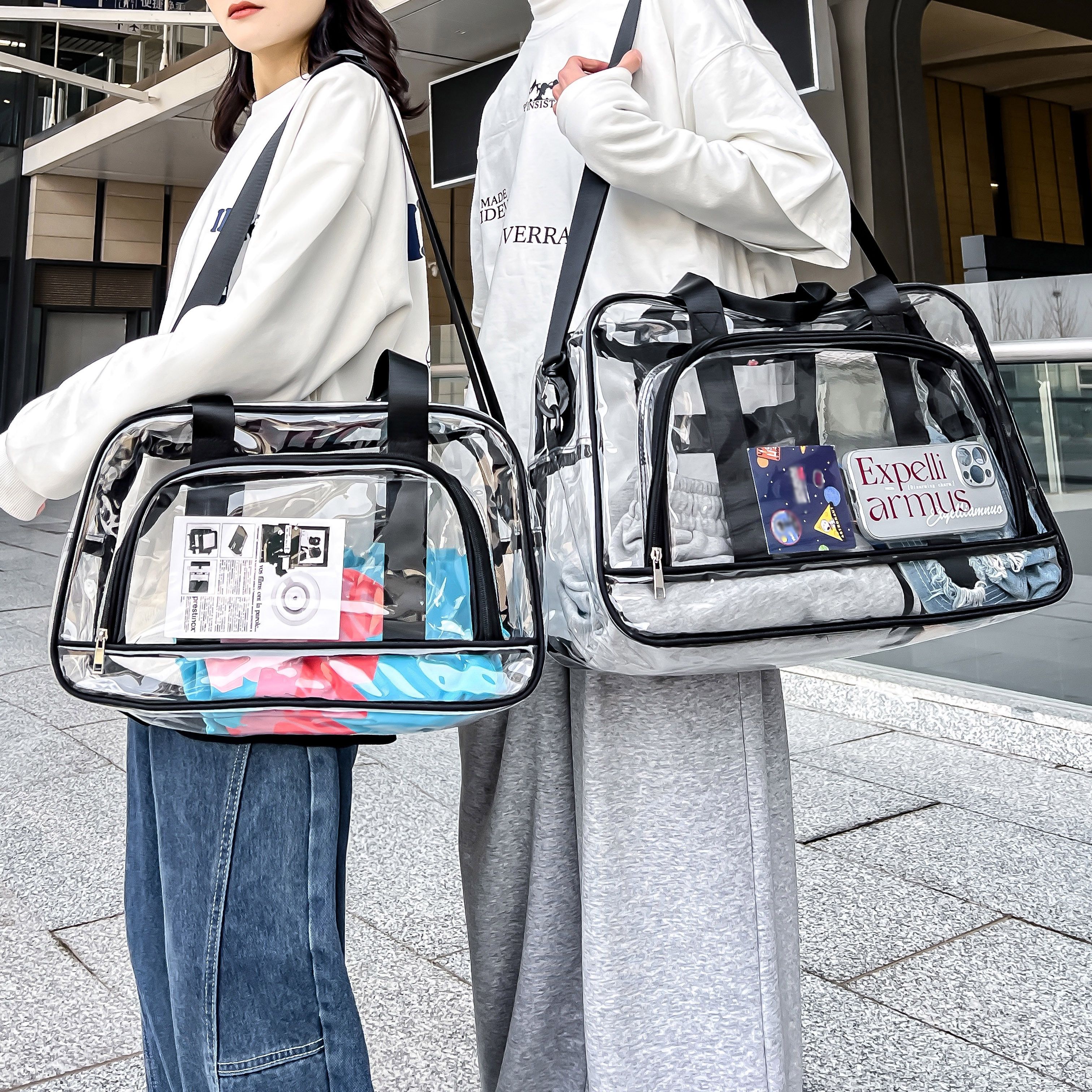 Women Fashion Transparent Crossbody Mini Square Purse Girls Ladies  Decorative Small Clear PVC Storage Sling Travel Makeup Bag - AliExpress
