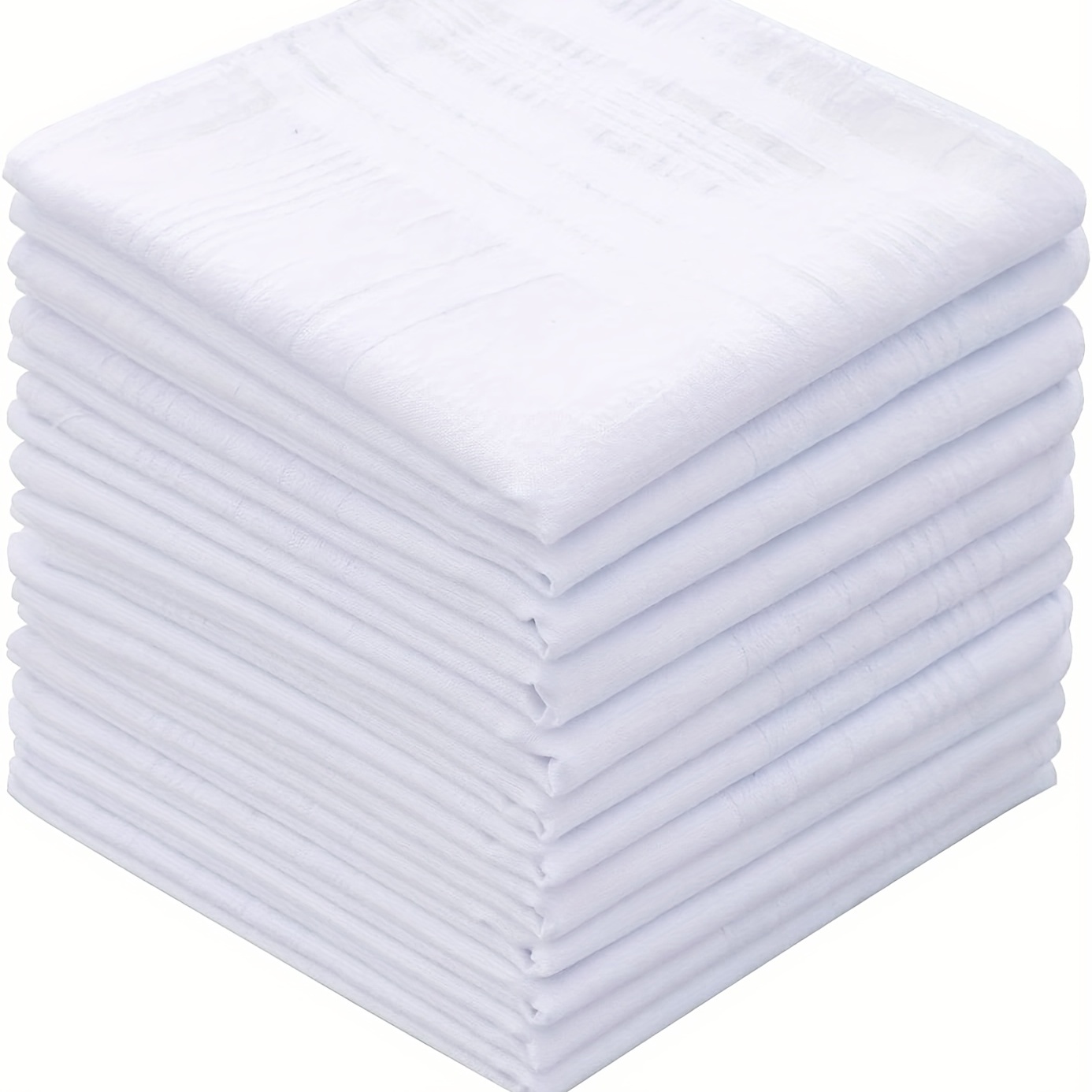12pcs set 17 white cotton square scarves simple thin breathable handkerchiefs breathable sweating handkerchiefs plain casual hankies accessories