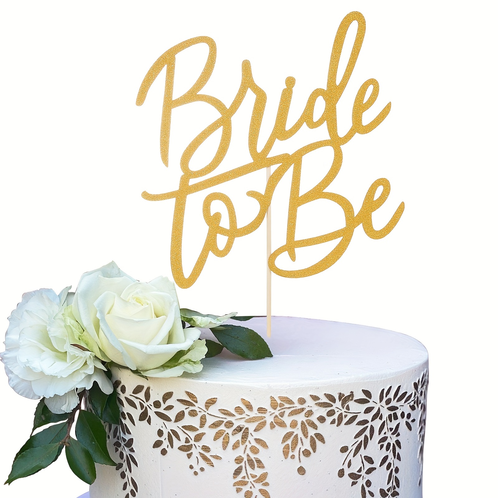 Golden Wedding Cake Topper, For Bridal Shower And Bachelorette ...