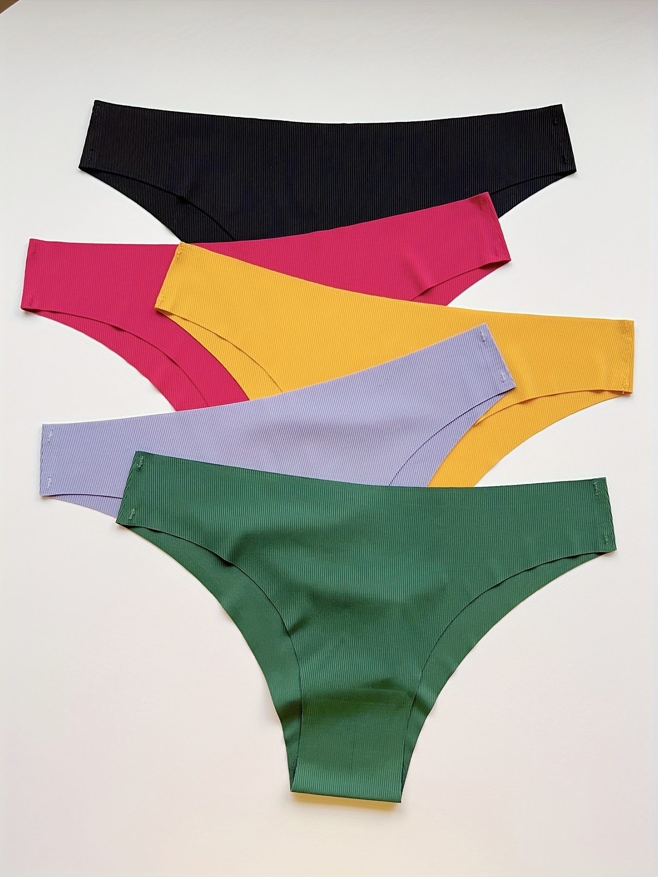 Seamless Solid Bikini Panties Simple Comfy Stretchy - Temu