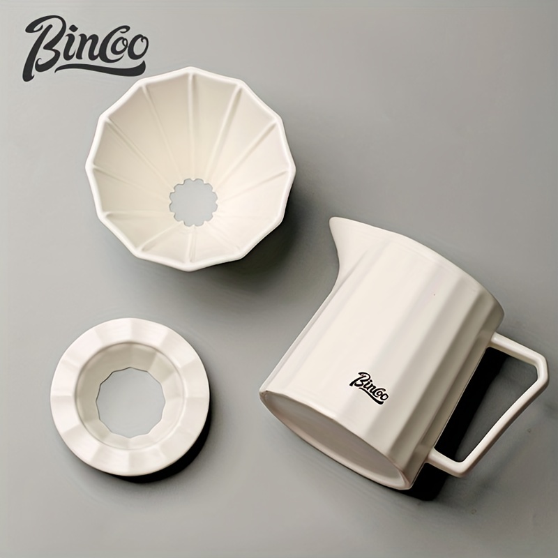 1pc bincoo angular hand flushing ceramic sharing pot coffee appliance household hand flushing coffee set filter drip cup coffee maker machine details 4