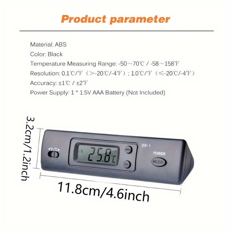 Mini Thermomètre Électronique Numérique Multifonctionnel Extérieur,  Thermomètre De Voiture Intérieur Avec Affichage De La Sonde De Temps Et De  Température - Temu Belgium