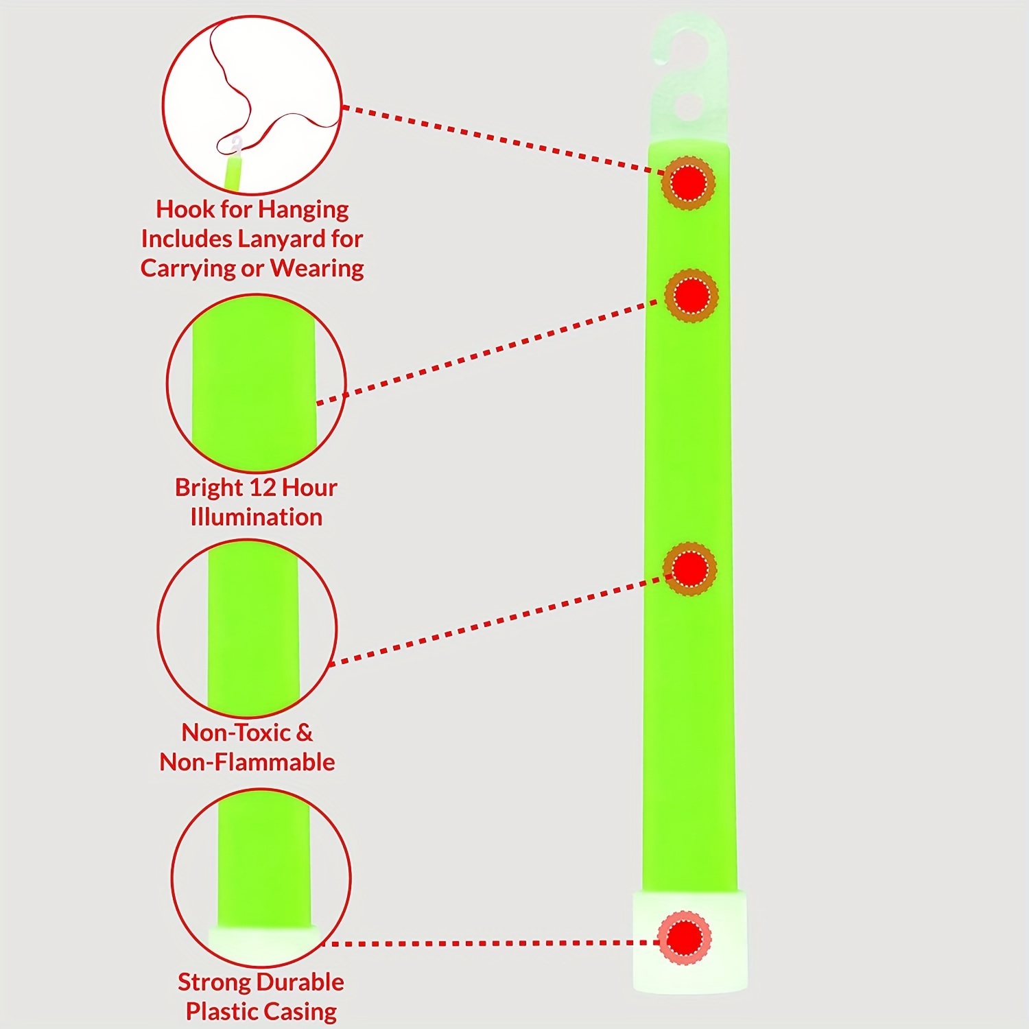 12 Hour Ultra Bright 6 Green Glow Sticks Camping Parties & More