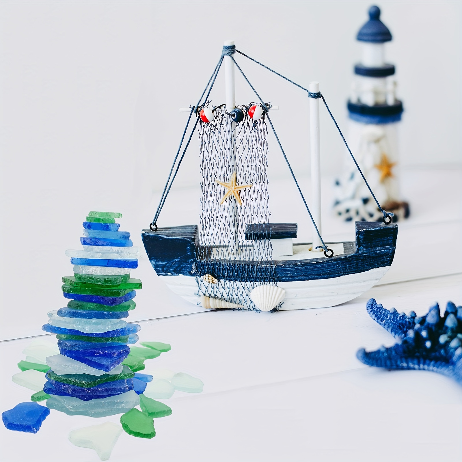Giftvest Sea Glass for Crafts - 16oz Frosted Seaglass Pieces - Vase Filler,  DIY Art Craft Supplies - Beach Weddings, Home Decor, Aquariums Decor