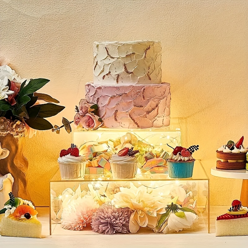 Cajas para tartas de 10 piezas de 10 x 10 x 10 pulgadas con ventana, caja  alta para tartas de nivel para bodas, cumpleaños, transporte, caja blanca