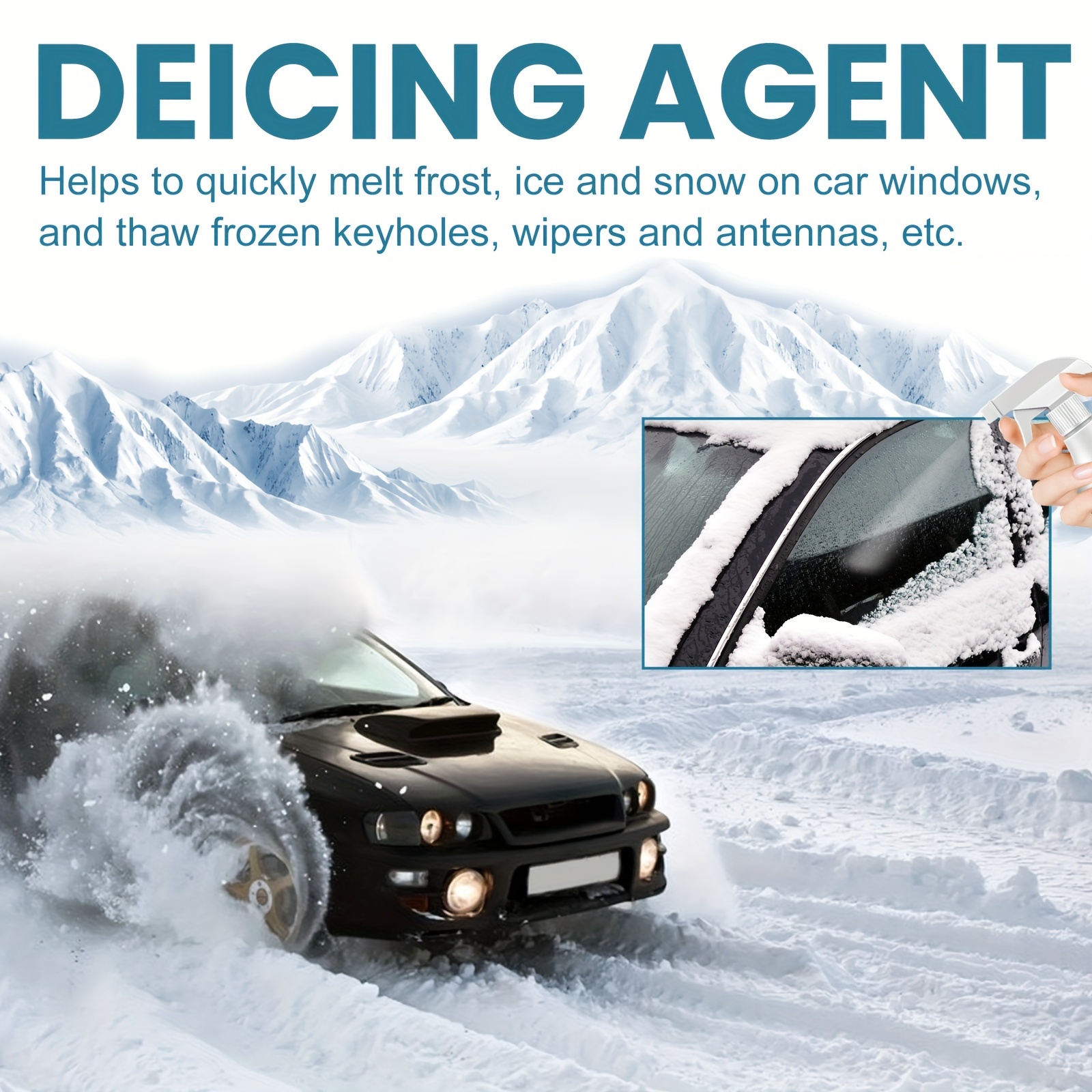Snow Melting Spray 60ML Defrosting Anti Frost Spray Instantly Melts Ice  Windshield Spray Deicer for Car Windshield Window Mirror