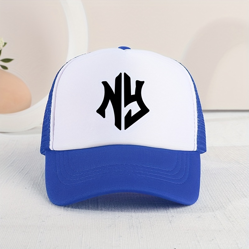 1PC Casual Trendy NY Mesh Stitching Cap, Sun Protection