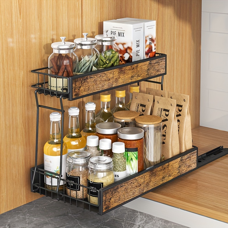 Wooden spice rack: wall mount/countertop spice organizer