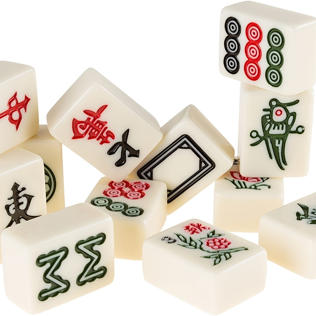 Conjunto de Mahjong em miniatura com 146 peças: Jogo de tabuleiro  tradicional chinês, brinquedo para família