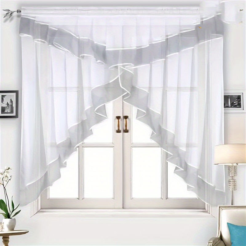 Flying 1pc Rod Pocket Curtain, Window Balcony Roman Curtain, For Kitchen Bedroom Home Decor