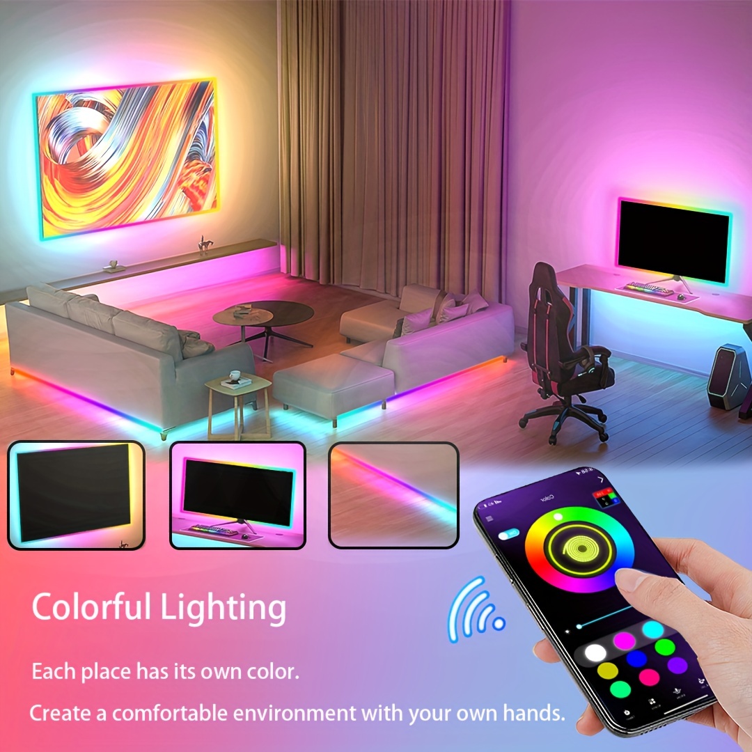 Lampe LED 360 RGB Smart Barre, Synchronisation avec Musique, Sync Lumiere  Ambiance Decoration pour Gaming PC TV Bureau Chambre nos - Cdiscount Maison