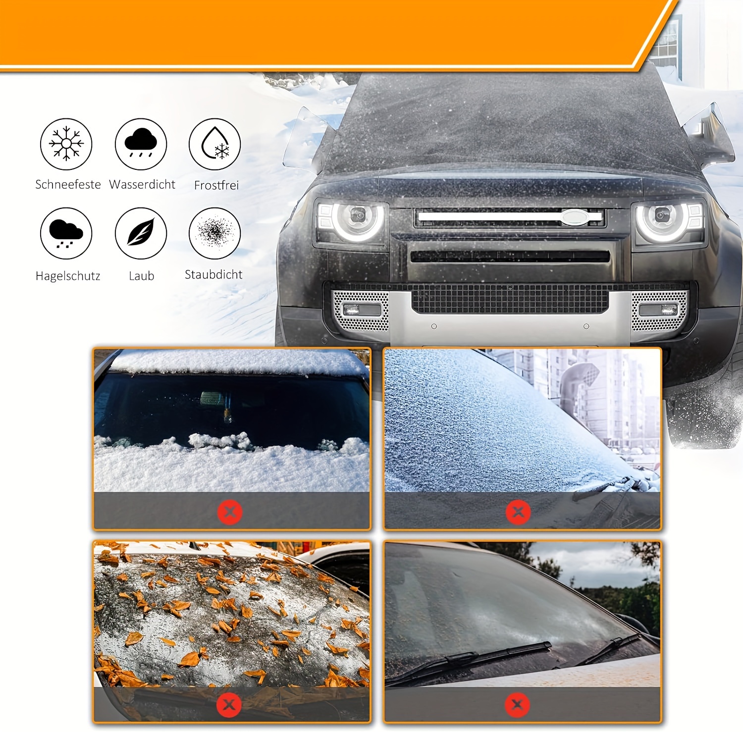 600d Anti icing Windshield Cover Waterproof Windshield Cover - Temu