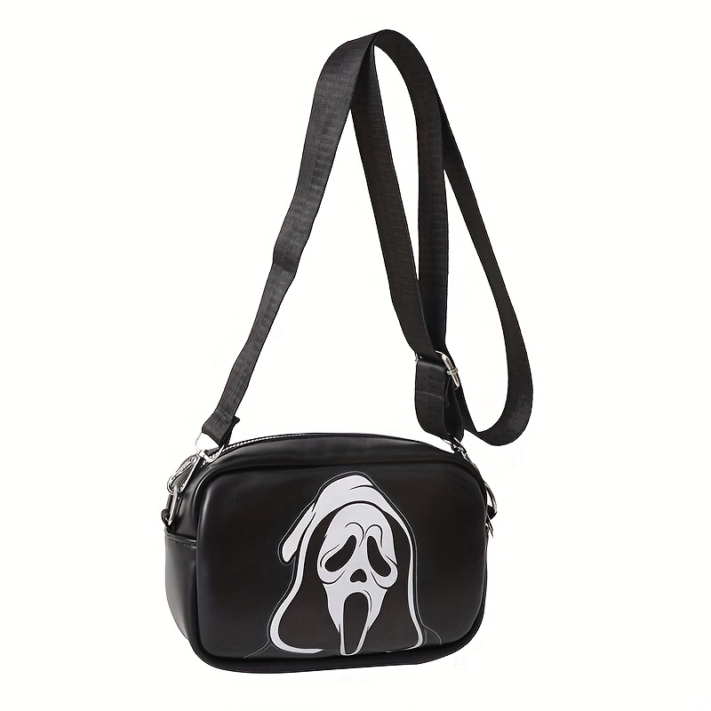 Ghost Skull Novelty Bag, Funny Goth Small Zipper Shoulder Bag, Halloween  Elf Crossbody Purse - Temu