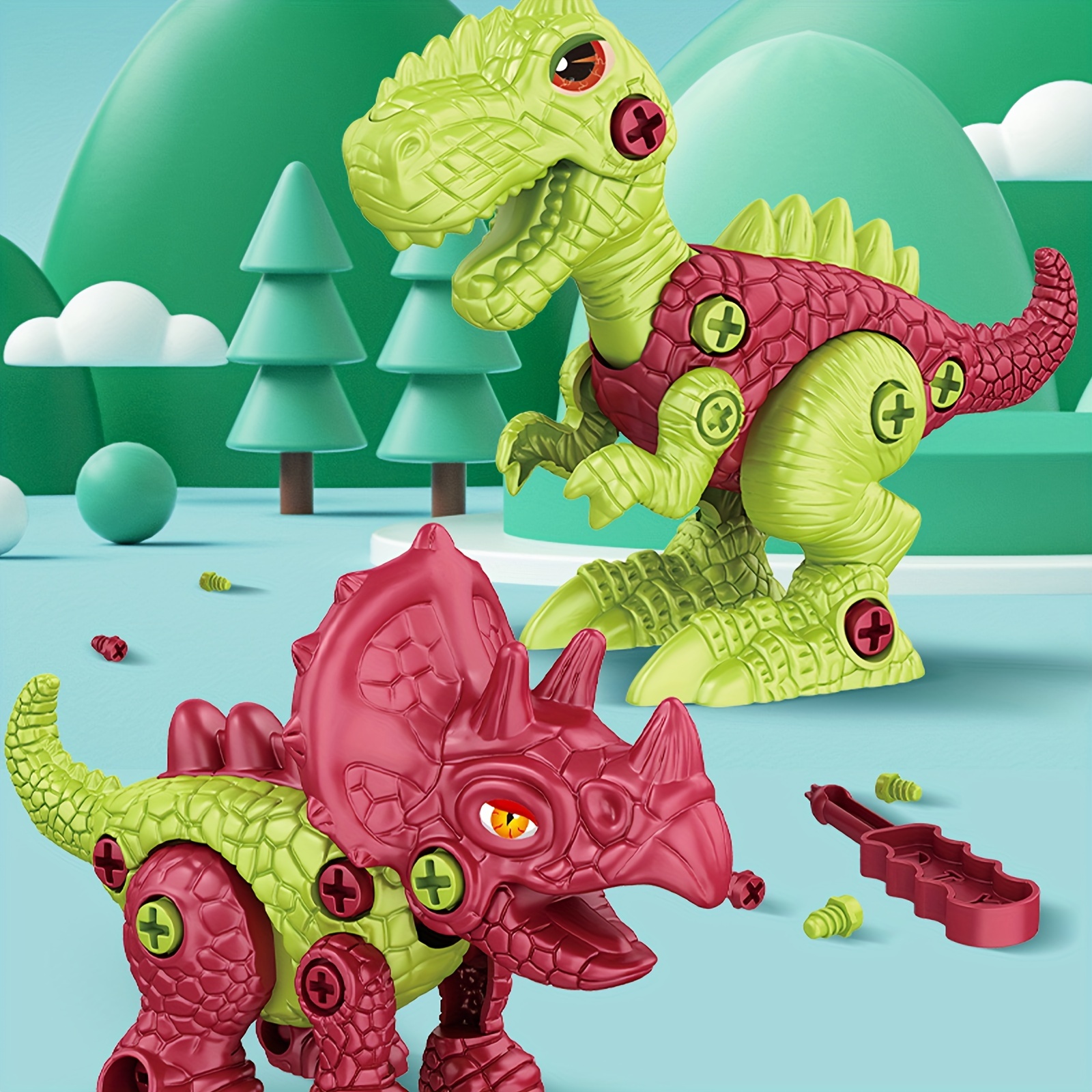 Juguetes de dinosaurios desmontables para niños de 3 a 5 años, juguetes de  dinosaurios con taladro eléctrico, juguete de aprendizaje con vástago de  construcción Diy