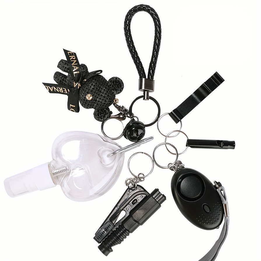 Self Defence Keychain Set Includes Alarm & Window Breaker, Black
