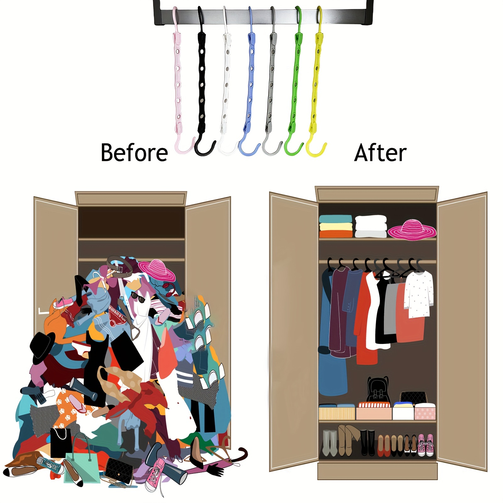 10pcs Space Saving Sturdy Closet Hangers, Closet Organize And Storage Smart  Plastic Clothes Hanger, Organizer For Wardrobe Apartment College Dorm Room