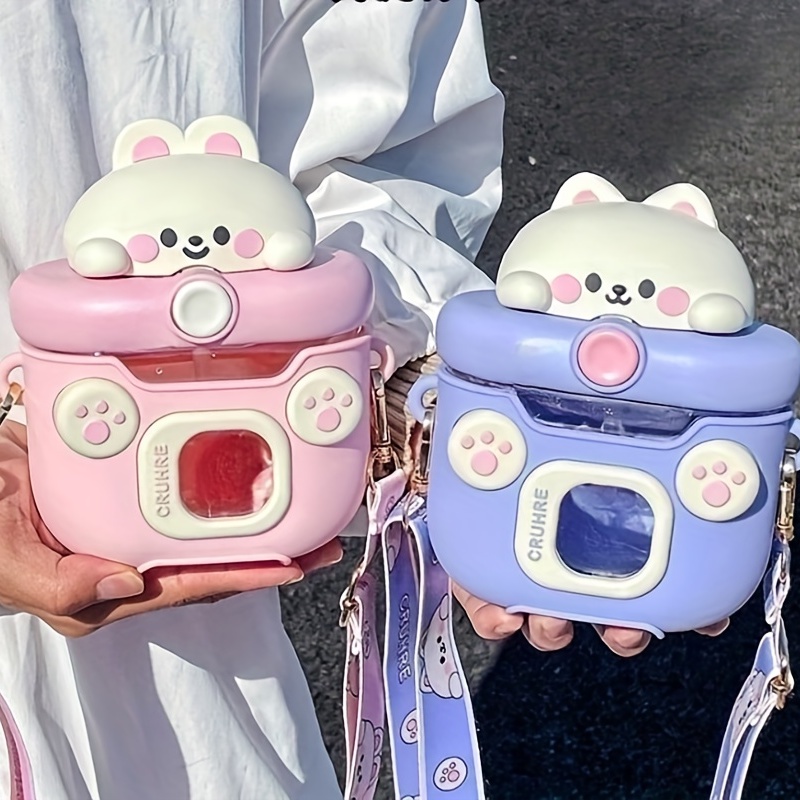 1pc Portable Kawaii Bear Cup 1 3l Tumbler With Straw Cute - Temu