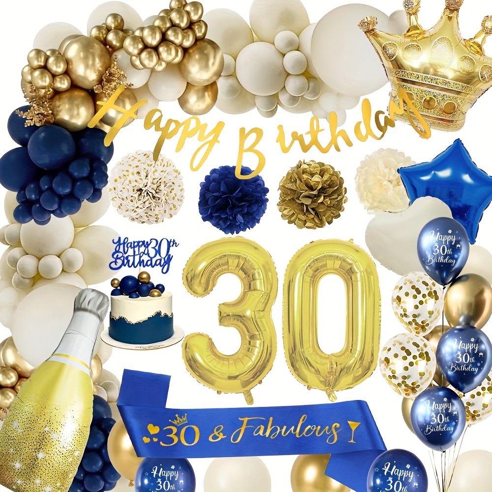 Décorations d'anniversaire pour homme et femme, confettis, ballon, nappe,  or rose, 40 ans, 40 ans, ensemble de 35 pièces