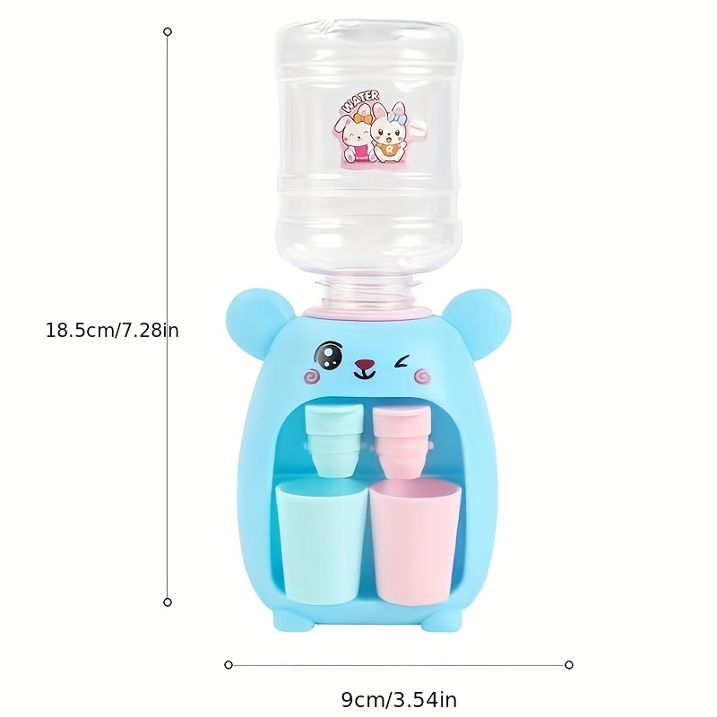 Mini Water Dispenser Children Gift Cute Cold/warm Water Juice Milk Dispenser  Simulation Cartoon Kitchen Toy (red Bear)